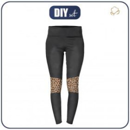 Ženy thermo legíny (GRETA) - LEOPARD / SKVRNY - Sada šití XS