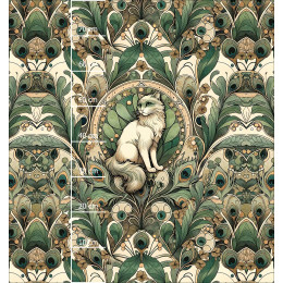 ART NOUVEAU CATS & FLOWERS VZ. 1 - Panel (75cm x 80cm) Voděodolná tkanina Oxford