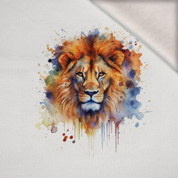 WATERCOLOR LION - Panel (75cm x 80cm) teplákovina počesaná s elastanem ITY