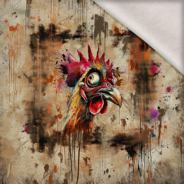 CRAZY CHICKEN - panel (60cm x 50cm) teplákovina počesaná s elastanem ITY