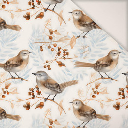 PASTEL BIRDS VZ. 1 - PERKAL bavlněná tkanina
