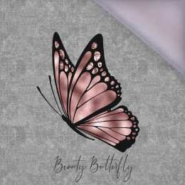 BEAUTY BUTTERFLY (BROKÁTOVÍ MOTÝLI) / ACID WASH šedý - panel, softshell (60cm x 155cm)