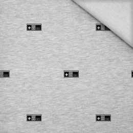 50CM RETRO GAMER (černý) / M-01 melír světlé šedý / MINIMAL - teplákovina SP250