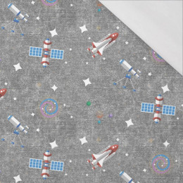 VESMÍRNÝ MIX vz. 3 (CESTA DO VESMÍRU) / ACID WASH šedý - organický úplet single jersey s elastanem 