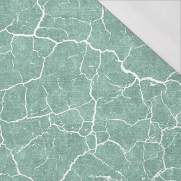 PRASKLÁ ZEMĚ (bílá) / ACID WASH (Špinavá máta) - organický úplet single jersey s elastanem 