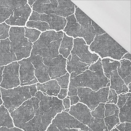 PRASKLÁ ZEMĚ (bílá) / ACID WASH (šedá) - organický úplet single jersey s elastanem 