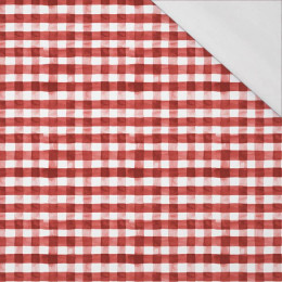 MINI KOSTKA VICHY / ČERVENÝ (KOSTKA A RŮŽE) - organický úplet single jersey s elastanem 