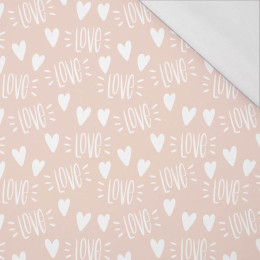 LOVE / BÍLÉ SRDCE (ZAMILOVANÍ PTÁCI) - organický úplet single jersey s elastanem 