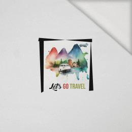 LET'S GO TRAVEL - panel (40cm x 40cm) jersey wiskozowy 