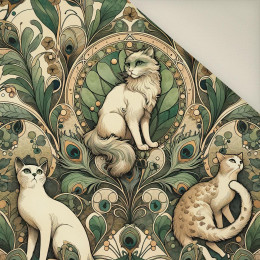 ART NOUVEAU CATS & FLOWERS VZ. 1- Potahový velur 