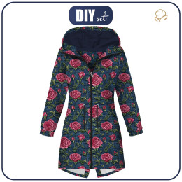 DÁMSKÁ BUNDA PARKA (ANNA) - FLOWERS 3D WZ. 10 - sada šití