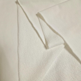 Teplákovina s diagonální vazbou 340g - Cloud Dancer/ ECRU (D-02)