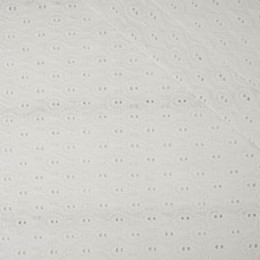 KAPKY / bílý - Vyšívaná bavlněná tkanina