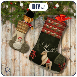 Sada vánočních ponožek - RETRO CHRISTMAS - Sada šití