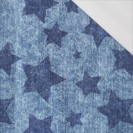 GRANÁTOVÉ HVĚZDY / potíraný  jeans (granátový) - organický úplet single jersey s elastanem 