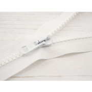 Kostěný zip 50cm dělitelný - bílý B-00