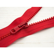 Kostěný zip 50cm dělitelný - červený