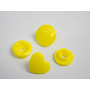 Patentky KAM srdce 12mm - žluté 10 sad