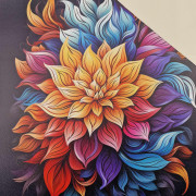 BOUQUET OF FLOWERS WZ.6 (46 cm x 50 cm) - tlustá ekologická koženka tlačená