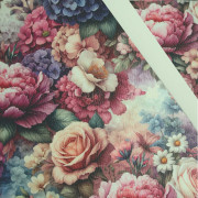 FLOWERS wz. 2 (46 cm x 50 cm)  - tlustá ekologická koženka tlačená