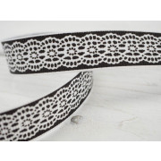 Stuha rypsová  imitace krajky - černá 