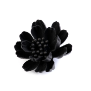Aplikacja - bawełniany kwiatek 3D - czarny