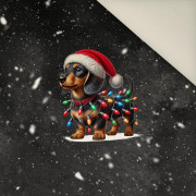 CHRISTMAS DOG VZ. 3 - panel (60cm x 50cm)  Potahový velur 