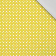 50cm TEČKY BÍLÉ / žlutý - bavlněná tkanina