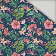 TROPIKALNA DŻUNGLA / granatowy - rychleschnoucí tkanina