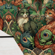 ART NOUVEAU CATS & FLOWERS VZ. 3 - Krep