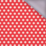 PUNTÍKY BÍLÉ / červený - softshell