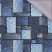 JEANSOVÉ NÁŠIVKY / tmavě modrý - softshell