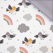 VRABCI/ duhy (KOČIČÍ SVĚT) / bílý - softshell