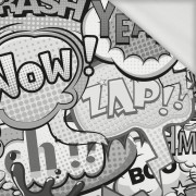 KOMIKS (černo-bílý) - Teplákovina s elsatanem SP250