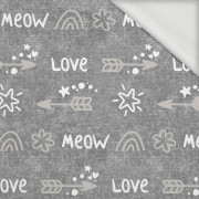 ŠIPKY / love (KOČIČÍ SVĚT) / ACID WASH šedý  - Organická Teplákovina