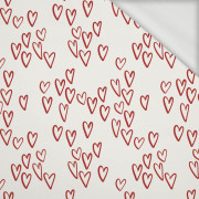 SRDÍČKA BUBLINY / ecru (ZAMILOVANÍ PTÁCI) - Organická Teplákovina