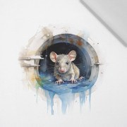 WATERCOLOR RAT - Paneel (60cm x 50cm) bavlněná tkanina