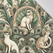ART NOUVEAU CATS & FLOWERS VZ. 1 - tkanina bawełniana