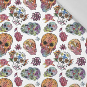 LEBKY vz. 3 / bílý (DIA DE LOS MUERTOS) - bavlněná tkanina