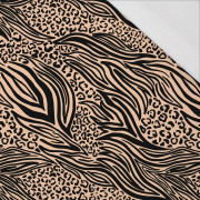 ZVÍŘECÍ MIX / BÉŽOVÝ - organický úplet single jersey s elastanem 