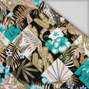 TROPICKÁ ŠACHOVNICE / zlatý - rychleschnoucí tkanina