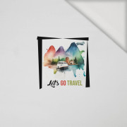 LET'S GO TRAVEL - panel (40cm x 40cm) jersey wiskozowy 