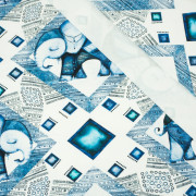 INDICKÉ MOTIVY / modrá - teplákovina SP250