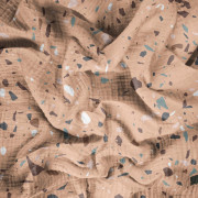 TERRAZZO VZ. 6 / peach fuzz - Mušelín bavlněný