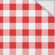 KOSTKA VICHY ČERVENÁ / bílá - teplákovina 