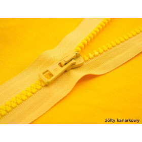 Kostěný zip 60cm dělitelný- žlutě kanárkový