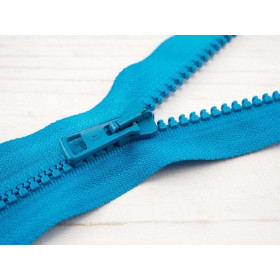 Kostěný zip 40cm dělitelný  - tyrkysový B-18