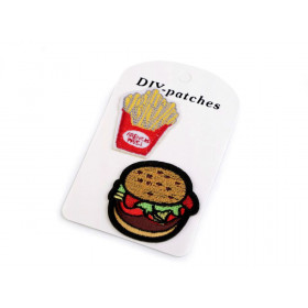 Sada nažehlovací aplikaci 2 ks - hranolky, hamburger