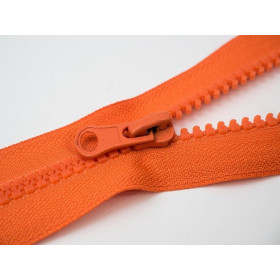 Kostěný zip 70cm dělitelný -  oranžový