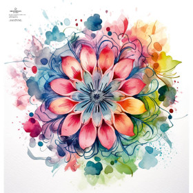 WATERCOLOR FLORAL VZ. 5 -  velký panel pro kruhovou sukni